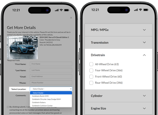 Group Dropdown + Drivetrain Options